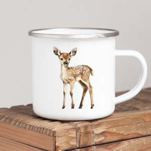 Interluxe Emaille Becher Tasse - Winter Kitz