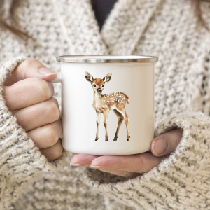 Interluxe Emaille Becher Tasse - Winter Kitz