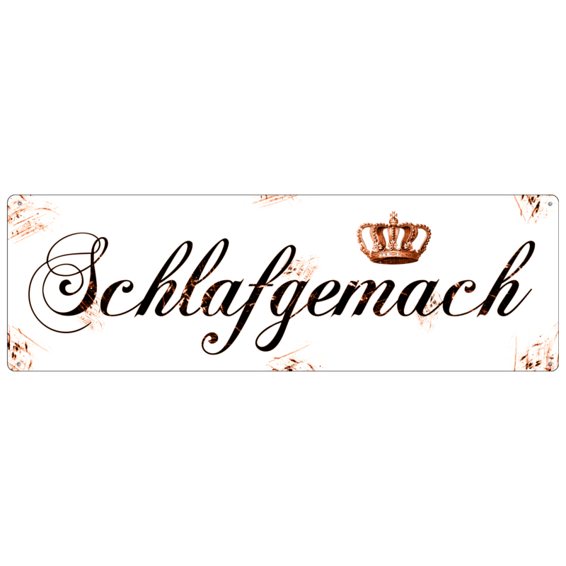 METALLSCHILD Blechschild SCHLAFGEMACH T&uuml;rschild Vintage Shabby Schlafzimmer