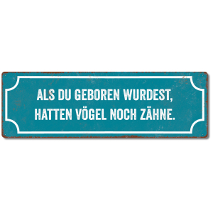 Interluxe Schild Metallschild -  Als du geboren wurdest...