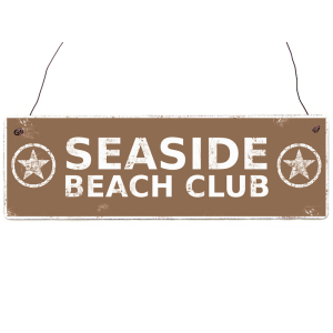 Holzschild Shabby Vintage Dekoschild SEASIDE BEACH CLUB...