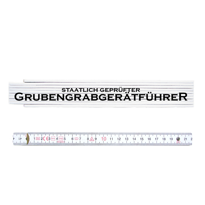 ZOLLSTOCK Meterma&szlig; GRUBENGRABGER&Auml;TF&Uuml;HRER Bagger Baggerfahrer Werkstatt Geschenk