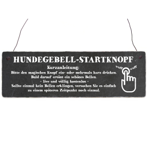 HOLZSCHILD T&uuml;rschild HUNDEGEBELL-STARTKNOPF...