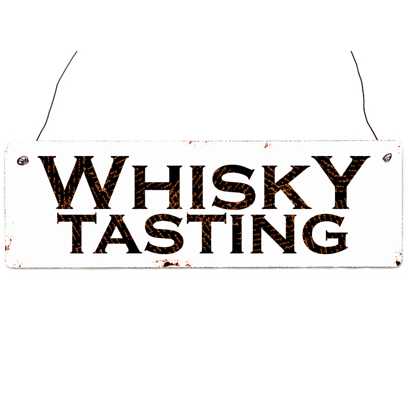 Vintage Shabby Holzschild Dekoschild WHISKY TASTING Geschenk Whisky Getr&auml;nk Bar