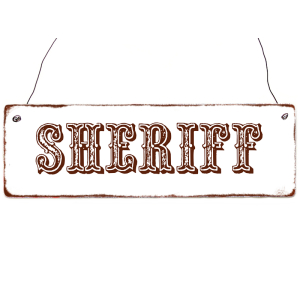 Shabby Vintage Holzschild SHERIFF T&uuml;r Eingang...