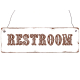 Shabby Vintage Holzschild RESTROOM WESTERN Schild WC Toilette Western Style