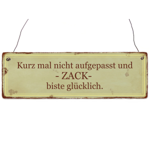 Shabby Vintage Schild Holzschild KURZ MAL NICHT...