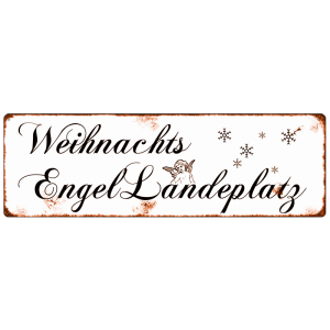 METALLSCHILD Blechschild WEIHNACHTSENGEL LANDEPLATZ Weihnachtszeit Deko