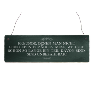 INTERLUXE Holzschild FREUNDE DENEN MAN NICHT SEIN LEBEN  Vintage Geschenk