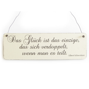 Vintage Deko Schild Türschild DAS GLÜCK IST DAS...