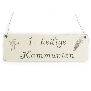 Vintage Deko Schild T&uuml;rschild HEILIGE KOMMUNION 2...