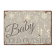 LUXECARDS POSTKARTE aus Holz BABY IT&acute;S COLD OUTSIDE Winter Weihnachten Shabby