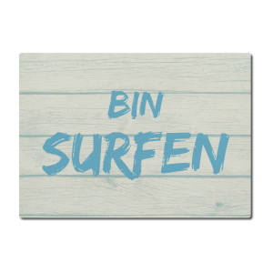 LUXECARDS POSTKARTE Holzpostkarte BIN SURFEN Gru&szlig;karte Surfer Naturholz