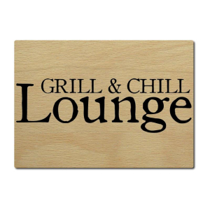 LUXECARDS POSTKARTE aus Holz GRILL &amp; CHILL LOUNGE...