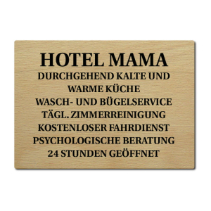 LUXECARDS POSTKARTE Holzpostkarte HOTEL MAMA Geschenk...
