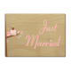 LUXECARDS POSTKARTE Holzpostkarte JUST MARRIED EULEN Hochzeitskarte Gru&szlig;karte