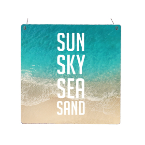 INTERLUXE XL Holzschild Shabby Vintage SUN SKY SEA SAND...