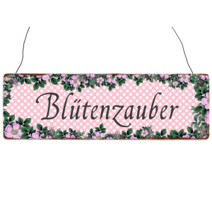 INTERLUXE Holzschild BL&Uuml;TENZAUBER Vintage Geschenk...