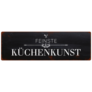 METALLSCHILD Blech FEINSTE K&Uuml;CHENKUNST K&uuml;che...