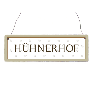 INTERLUXE Holzschild H&Uuml;HNERHOF Bauernhof Lustig...