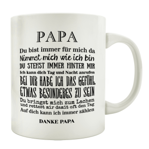 TASSE Kaffeebecher PAPA DU BIST IMMER Geschenk Spruch...