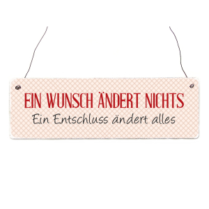 INTERLUXE Holzschild EIN WUNSCH &Auml;NDERT NICHTS Spruch...